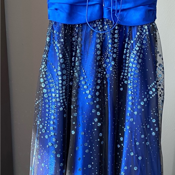 Strapless Royal Blue Prom Dress - Picture 4 of 5